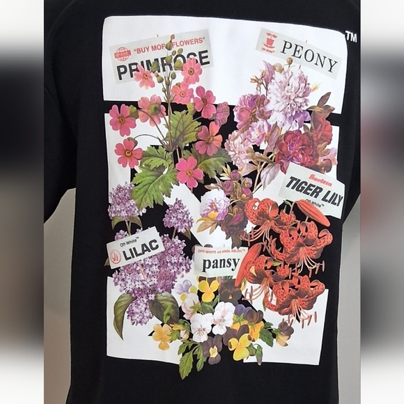 Off-White Diagonal Flower Shop Virgil Abloh 2018 Collection Tee Shirt Size M - Picture 11 of 12